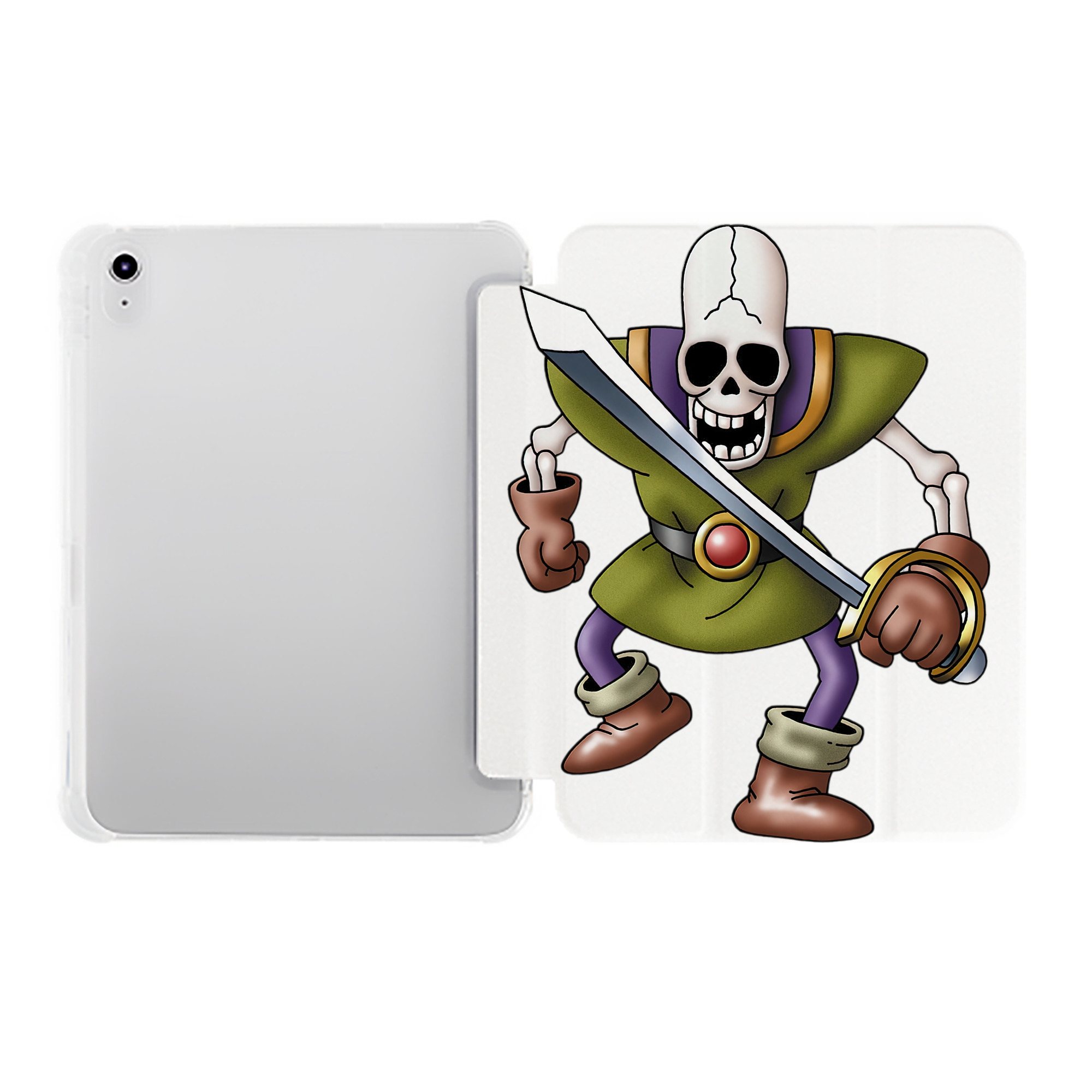 （画像用） ドラゴンクエスト Doragon Kuesuto Dragon Quest IPad ケース ペン収納付き 三つ折りスタンド PUレザー×シリコン 対応機種9.5/10.5/10.9インチ
